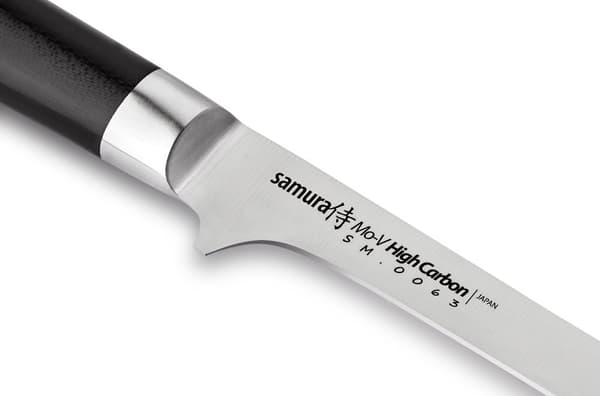 Samura MO-V Profi Ausbeinmesser erittäin terävä, suuri ja joustava, valmistettu japanilaisesta AUS 8 ruostumattomasta teräksestä, 16,5 cm terä, G10 hi