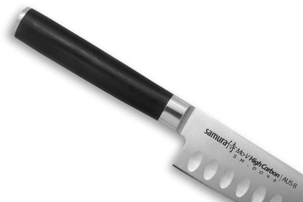 SAMURA MO-V Santokukniv, 138 mm, Højtydende japansk rustfrit stål, barberbladsskarp kant, ergonomisk greb