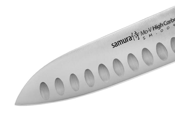 SAMURA MO-V Santokukniv, 138 mm, Højtydende japansk rustfrit stål, barberbladsskarp kant, ergonomisk greb