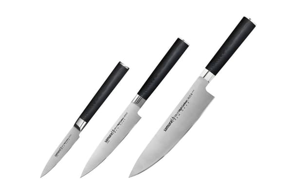 SAMURA MO-V Profi Messer Gave Sæt Ultra-skarp, lavet af japansk AUS 8 rustfrit stål, 18 cm klinge, med G10 håndtag af kulstof