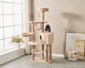 Pikkukuva 8 / 9: LIVIT Premium kissatalo raapimispuulla, beige, 40x60x150 cm