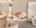 Miniatyrbillede 5 af 6: LIVIT Premium Kattehus med Kradsetræ, Beige, 34x48x138 cm