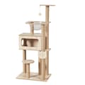 Miniatyrbild 4 av 7: LIVIT Premium Katt Hus med Klösstolpe, Beige, 40x60x135 cm