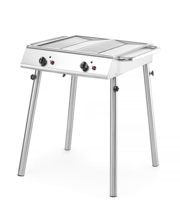 Hendi Xantos gasgrill 9,5 kW, 2 brændere, kompakt, rustfrit stål