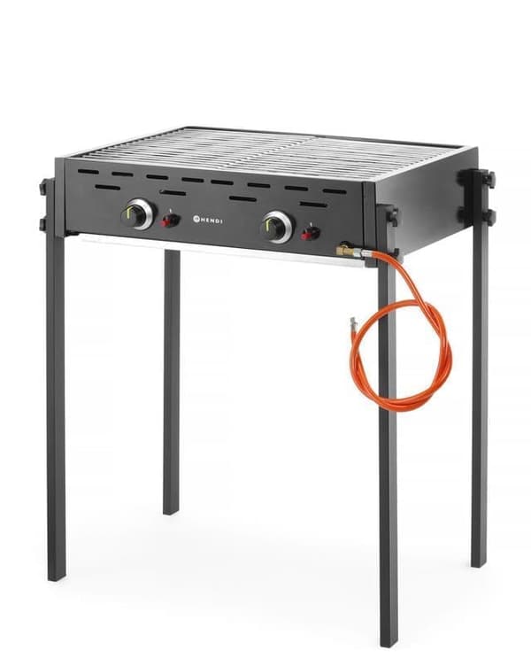 Hendi Roast-Master Pro Black 11,6kW gasolgrill, 2 zoner, svart