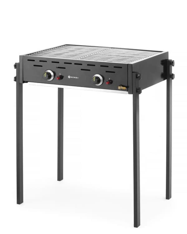 Hendi Roast-Master Pro Black 11,6kW gasolgrill, 2 zoner, svart