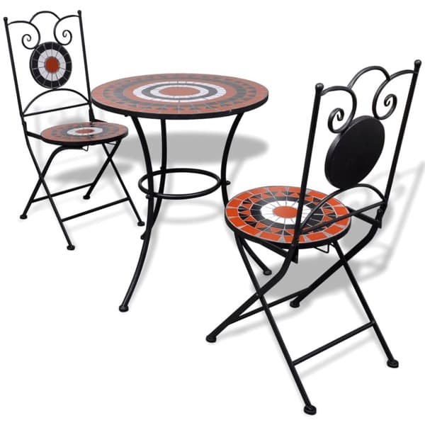 vidaXL bistrosæt 3 dele keramikfliser terracotta og hvid