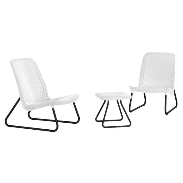 Keter Altanmöbler set 3 delar Rio vit 218155