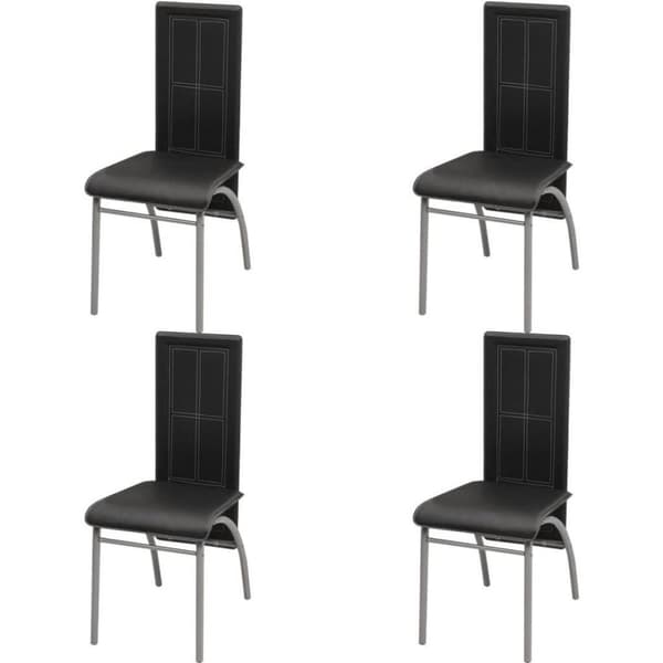 vidaXL Matbord och stolar 5 delar svart