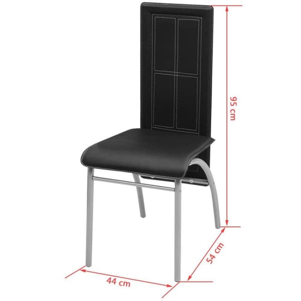 vidaXL Matbord och stolar 5 delar svart
