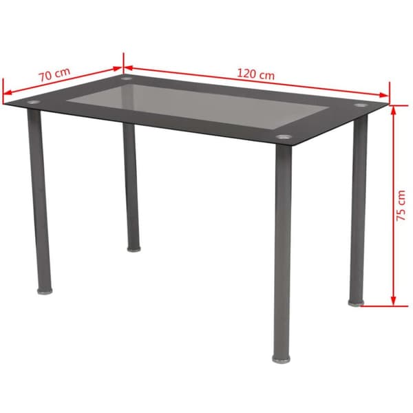 vidaXL Matbord och stolar 5 delar svart