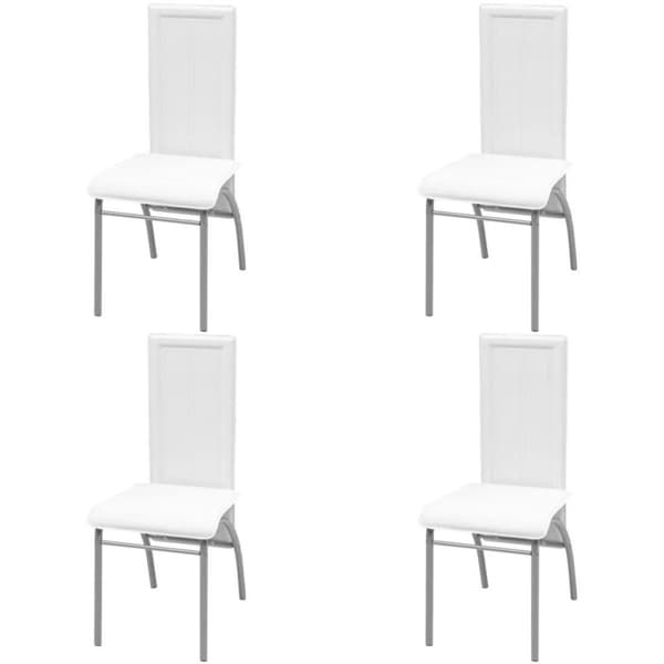 vidaXL Matbord och stolar 5 delar vit