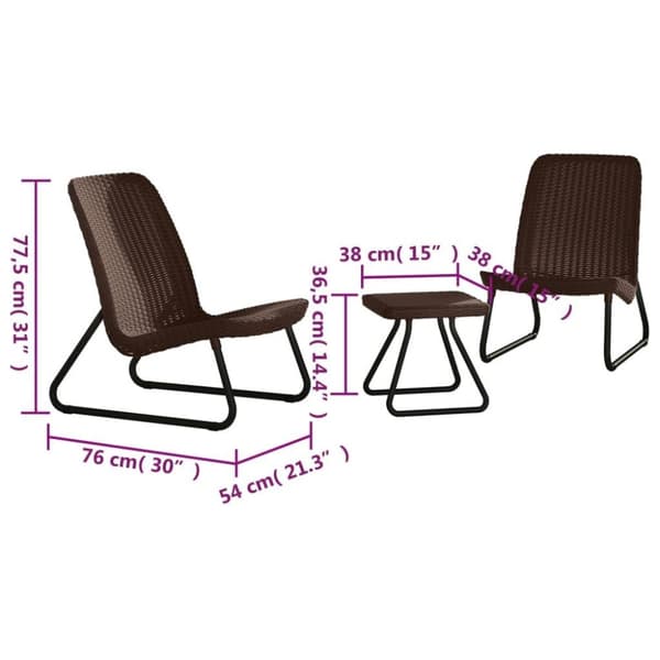Keter Altanmöbler set 3 delar Rio cappuccino 218157
