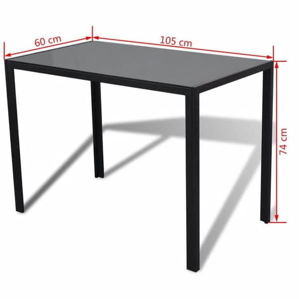 vidaXL Matgrupp 5 delar svart