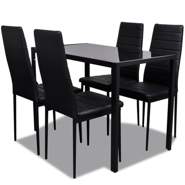 vidaXL Matgrupp 5 delar svart