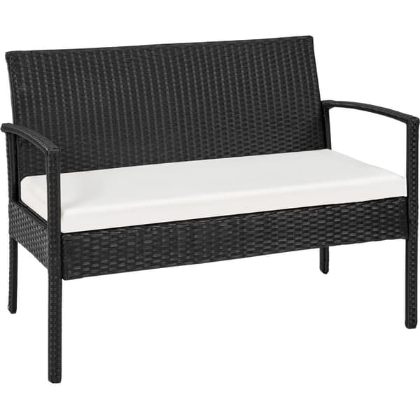 Polyrattan havemøbelsæt Sparta med bænk - sort
