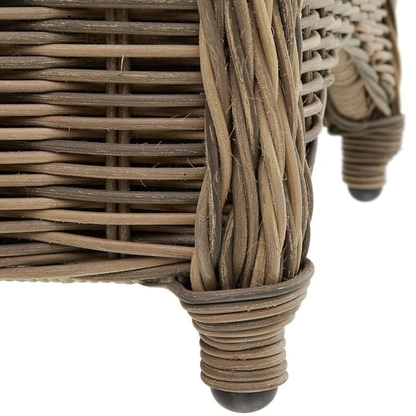 Polyrattan havemøbelsæt med 4 kurvestole + bord - natur
