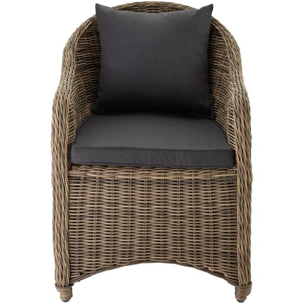 Polyrattan havemøbelsæt med 4 kurvestole + bord - natur