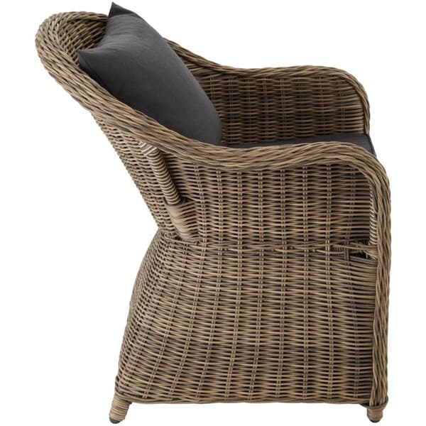 Polyrattan havemøbelsæt med 4 kurvestole + bord - natur