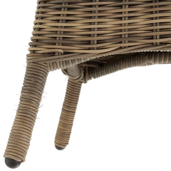 Polyrattan havemøbelsæt med 4 kurvestole + bord - natur
