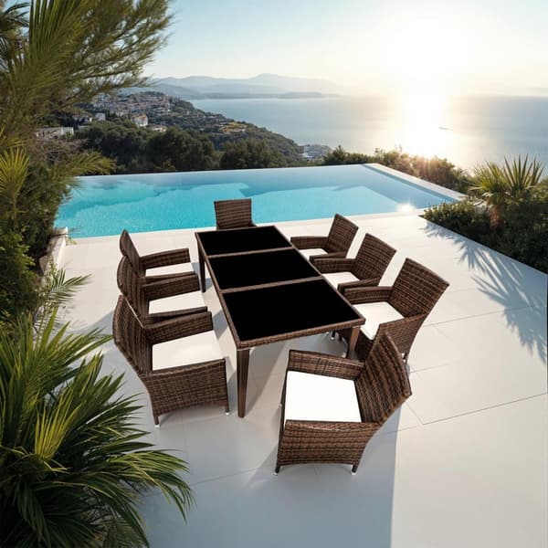 Polyrattan loungesæt Menorca - sort/brun