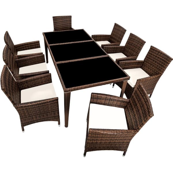 Polyrattan loungesæt Menorca - sort/brun