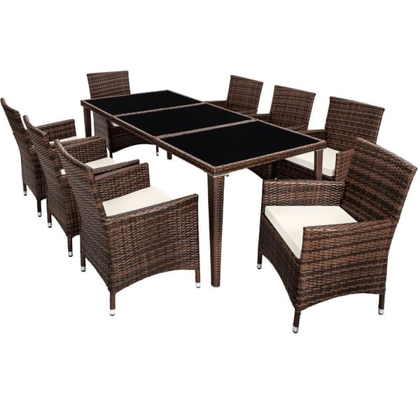 Polyrattan loungesæt Menorca - sort/brun