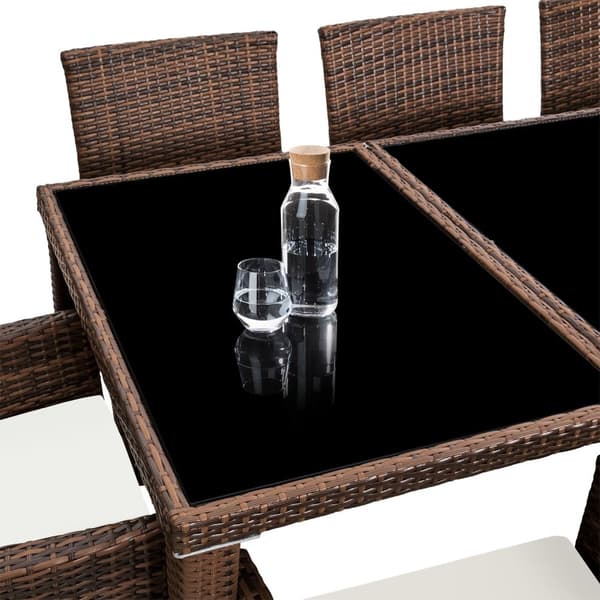 Polyrattan loungesæt Menorca - sort/brun