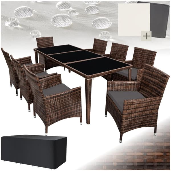 Polyrattan loungesæt Menorca - sort/brun