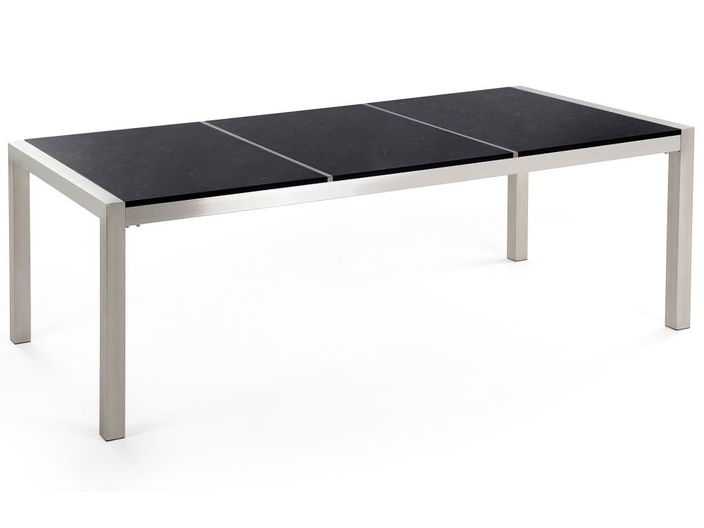 Trädgårdsbord 220 cm stål granitsskiva GROSSETO