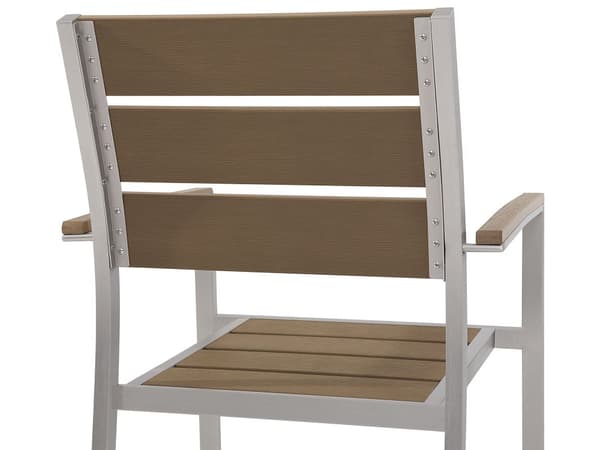 Trädgårdsmöbelset Brun Rektangulärt Bord Stolar Utomhus 6-sits Plast Trä Bordsskiva Aluminium Ram