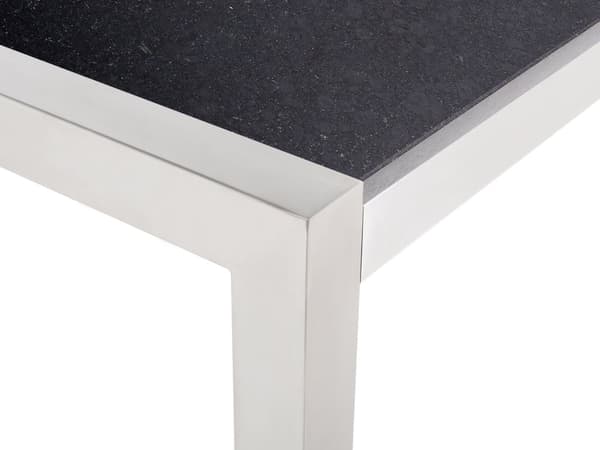 Trädgårdsmöbelset Grå med Bordsskiva i Svart Granit 8 Platser 220 x 100 cm Trippel Bordsskiva