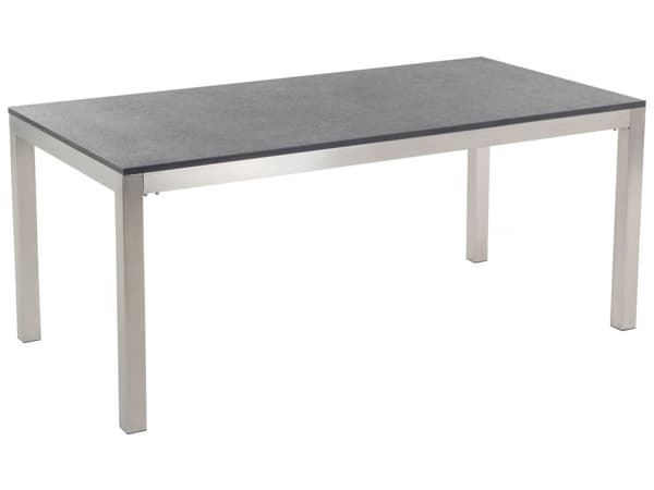 Trädgårdsmöbelset Beige med Flammad Granit Bordsskiva 6 Platser 180 x 90 cm