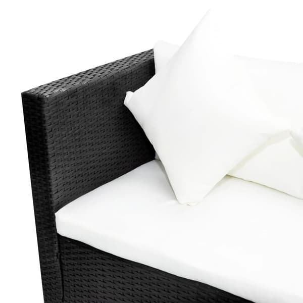 vidaXL haveloungesæt 4 dele med hynder polyrattan sort