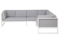 Miniatyrbild 4 av 11: Loungegrupp Ljusgrå Aluminium Ram Modulär L-formad Utomhus