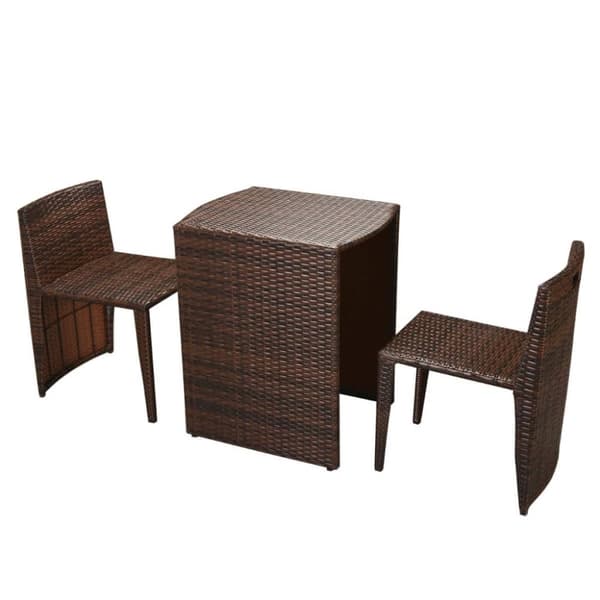 vidaXL Caféset med dynor 3 delar konstrotting brun