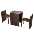 Miniatyrbild 3 av 10: vidaXL Caféset med dynor 3 delar konstrotting brun