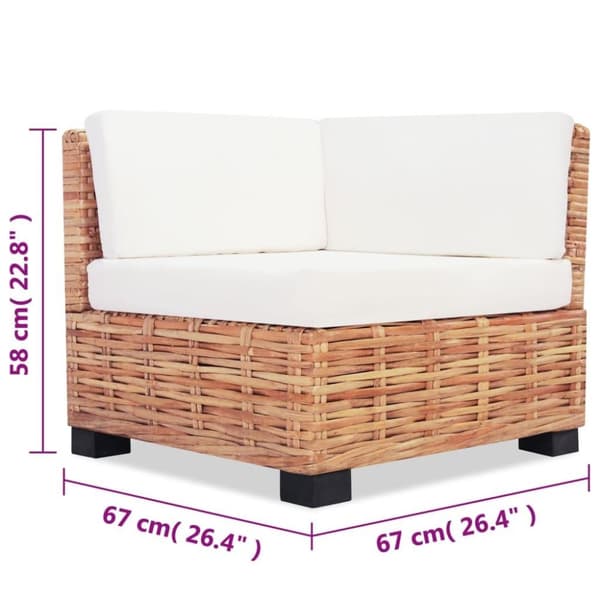 vidaXL sofasæt 16 dele naturlig rattan