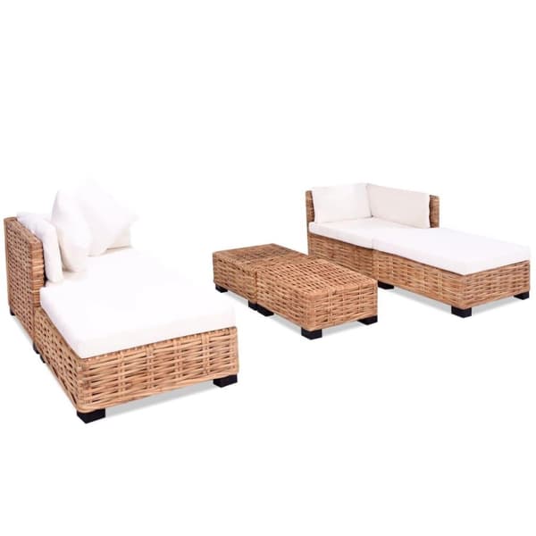 vidaXL sofasæt 16 dele naturlig rattan