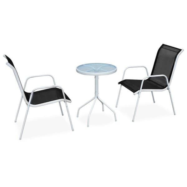 vidaXL 3-osainen Bistrosarja Teräs musta