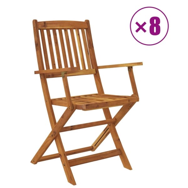 vidaXL 9-osainen Kokoontaitettava ulkoruokailuryhmä Akaasiapuu