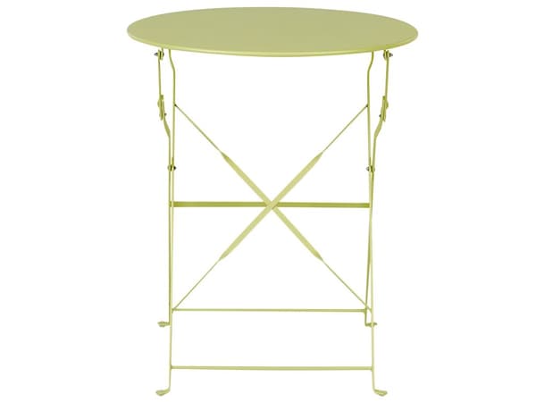 3 Delar Balkongset Lime Grön Metal Bord och 2 Stolar Utomhus