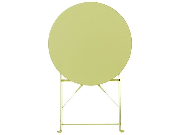 3 Delar Balkongset Lime Grön Metal Bord och 2 Stolar Utomhus