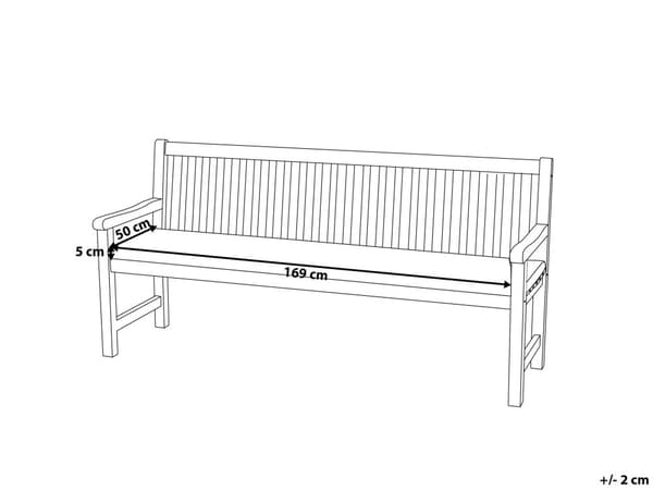 Bänkdyna Röd Tyg 169 x 50 cm Utomhus Trädgård Vattentät Sittdyna