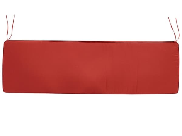 Bänkdyna Röd Tyg 169 x 50 cm Utomhus Trädgård Vattentät Sittdyna