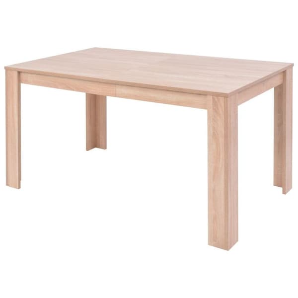 vidaXL Matbord och matstolar 5 delar konstläder ek gräddvit