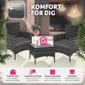 Miniatyrbild 4 av 10: Loungeset/Loungegrupp Luzern i konstrotting 2+1 inkl överdrag i 2 färger - grå
