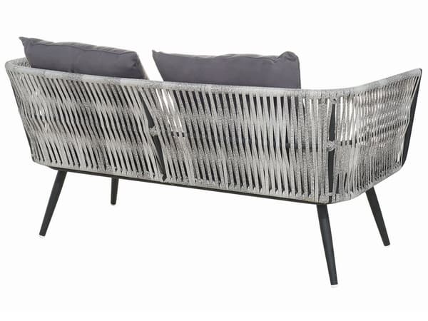 Havemøbelsæt Grå Sort Rattan Stål 4 Personers Moderne Vedligeholdelsesfri Havemøbler Nonwood med Hynder Vandtæt Design Terrasse Have Tilbehør