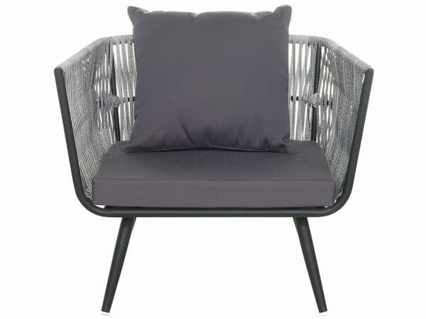 Havemøbelsæt Grå Sort Rattan Stål 4 Personers Moderne Vedligeholdelsesfri Havemøbler Nonwood med Hynder Vandtæt Design Terrasse Have Tilbehør
