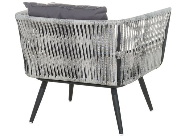 Havemøbelsæt Grå Sort Rattan Stål 4 Personers Moderne Vedligeholdelsesfri Havemøbler Nonwood med Hynder Vandtæt Design Terrasse Have Tilbehør